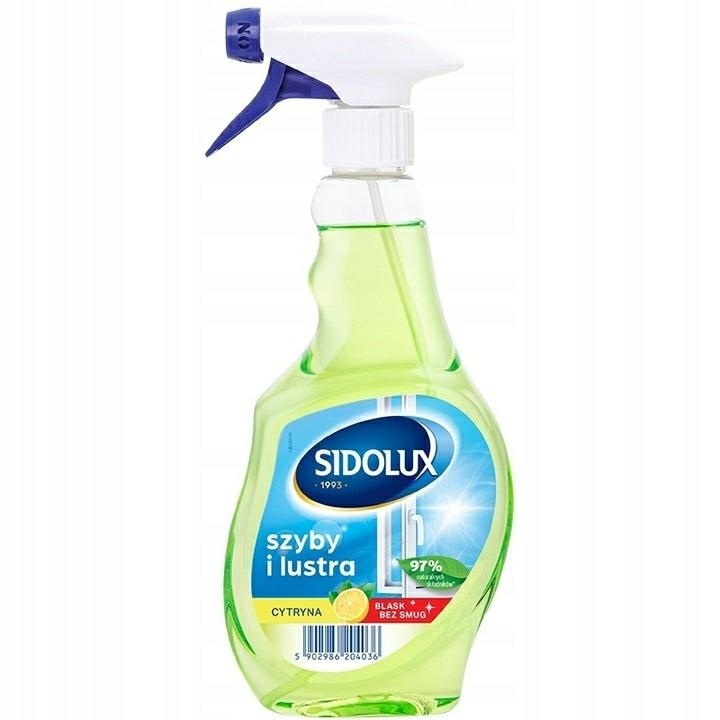 Sidolux Płyn Do Szyb Crystal Cytryna 500 ml Pompka..