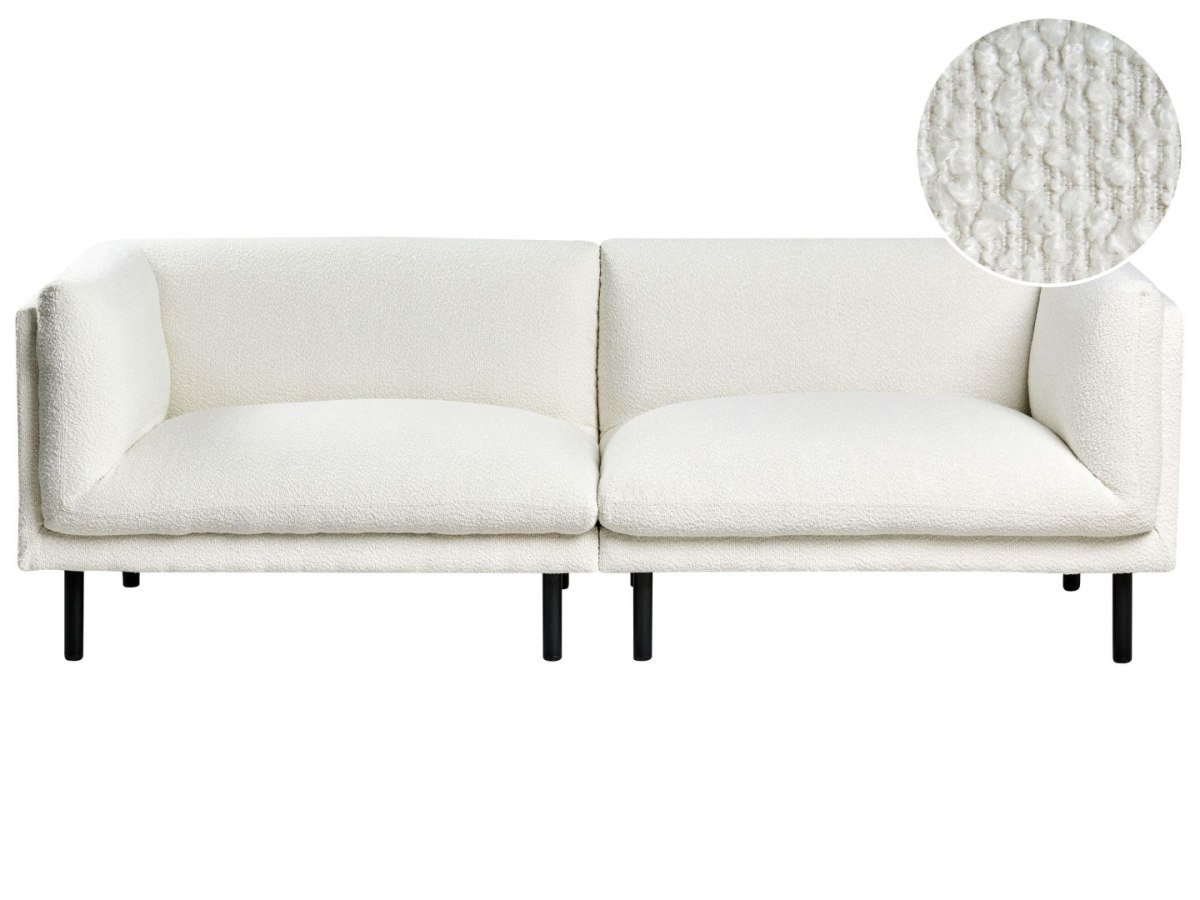 Sofa dla 3 osób VORGOD Boucle Złamana biel