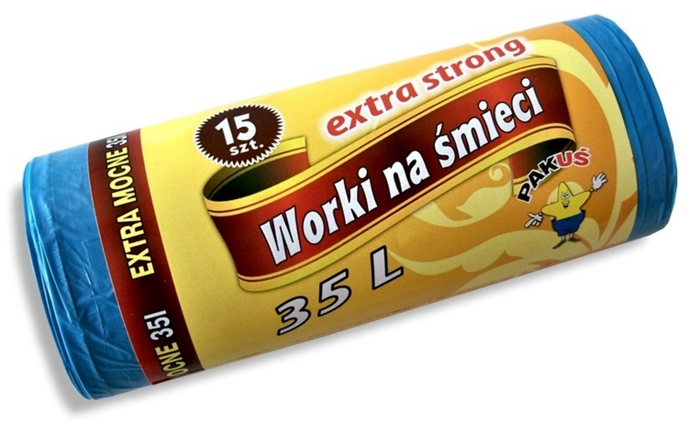 Pakuś Worki Extra Strong 35l 15szt Niebieskie 5468
