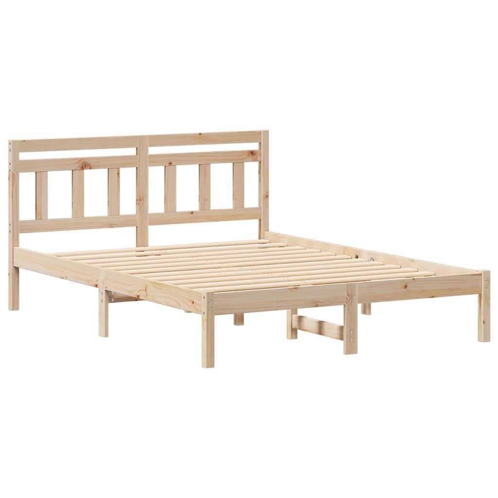 Ramka łóżka Brązowy 135 x 190 cm Lite drewno sosnowe