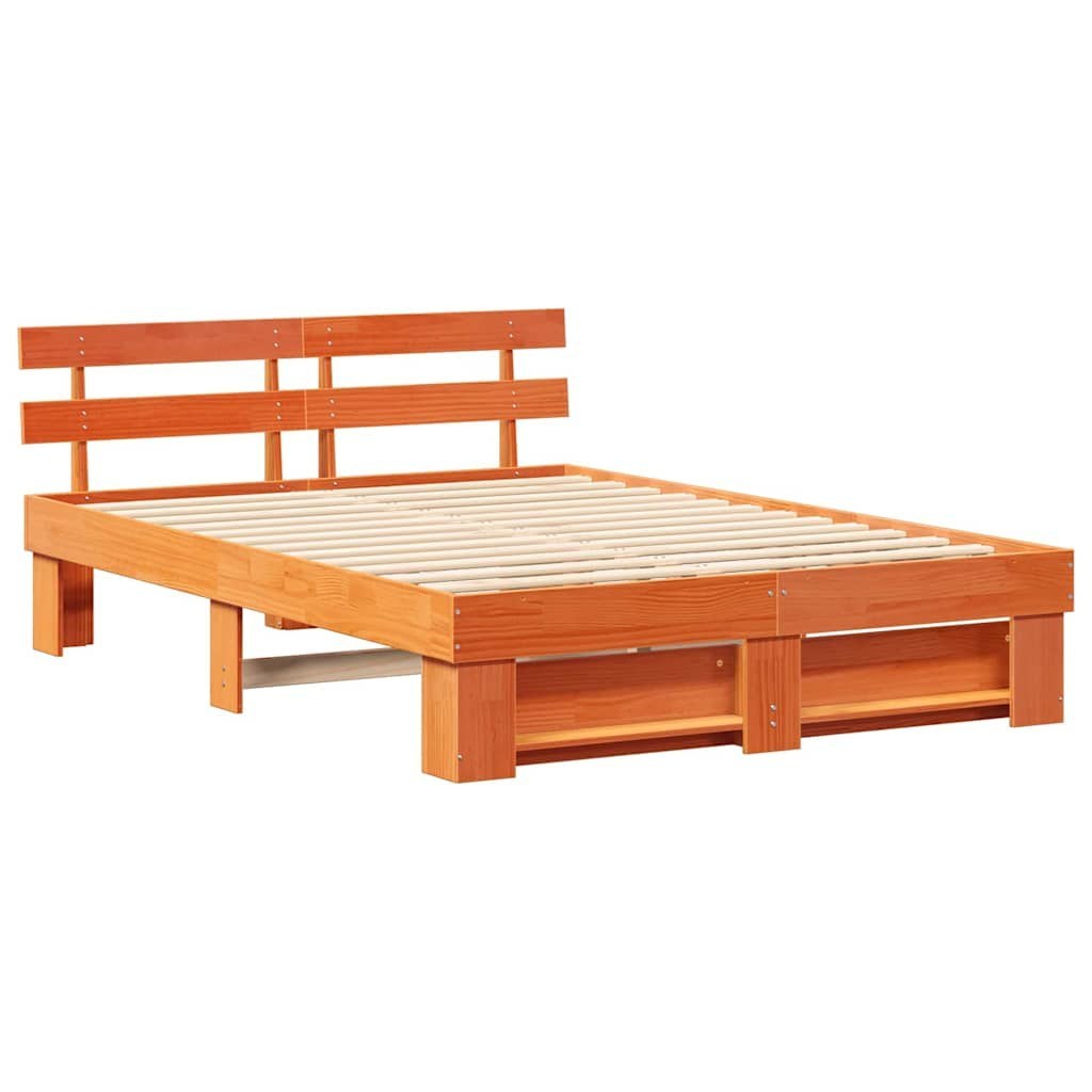 Ramka łóżka Woskowy brąz 150 x 200 cm Lite drewno sosnowe Lumarko!