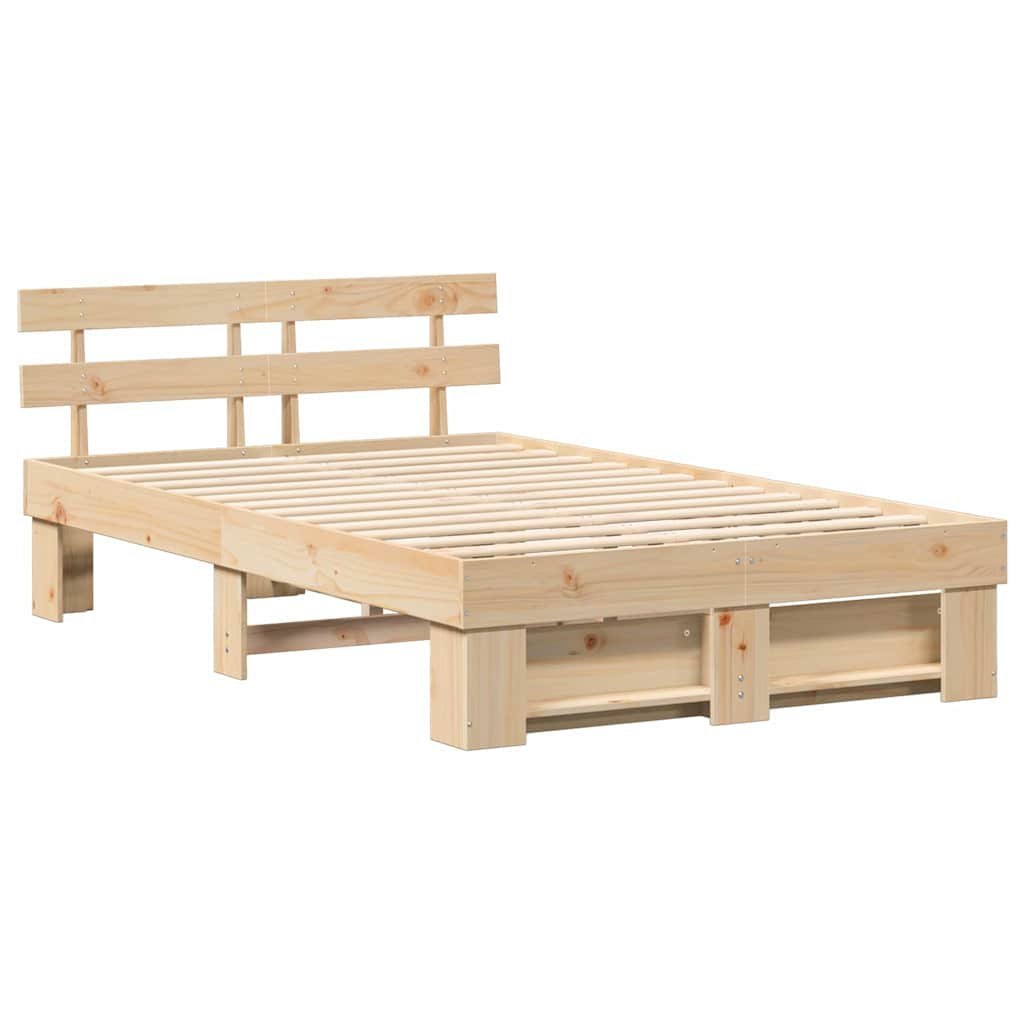 Ramka łóżka Brązowy 140 x 190 cm Lite drewno sosnowe Lumarko!
