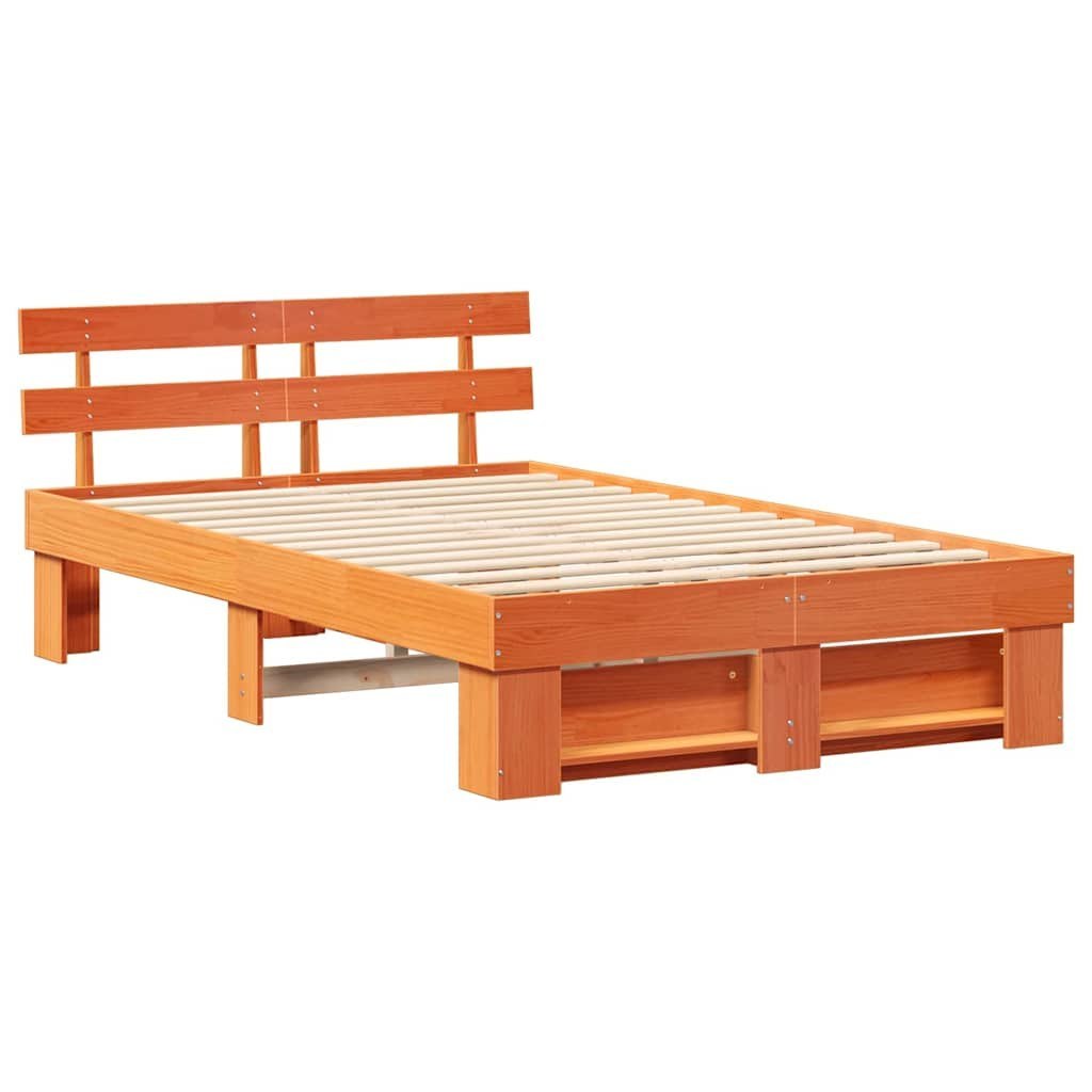 Ramka łóżka Woskowy brąz 140 x 190 cm Lite drewno sosnowe Lumarko!