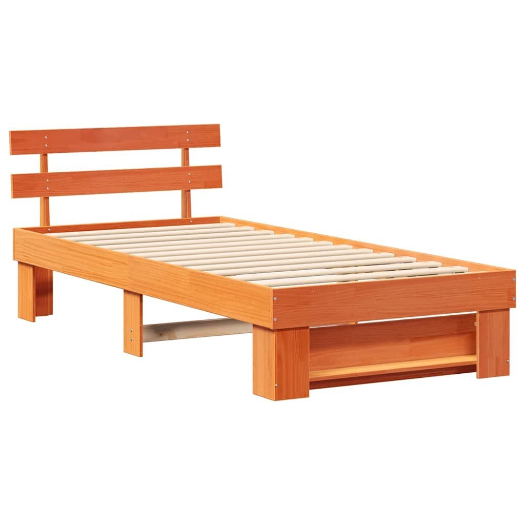 Ramka łóżka Woskowy brąz 90 x 200 cm Lite drewno sosnowe Lumarko!