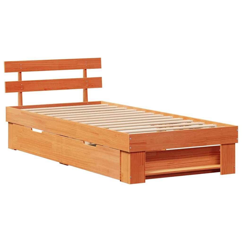 Ramka łóżka Woskowy brąz 90 x 190 cm Lite drewno sosnowe Lumarko!