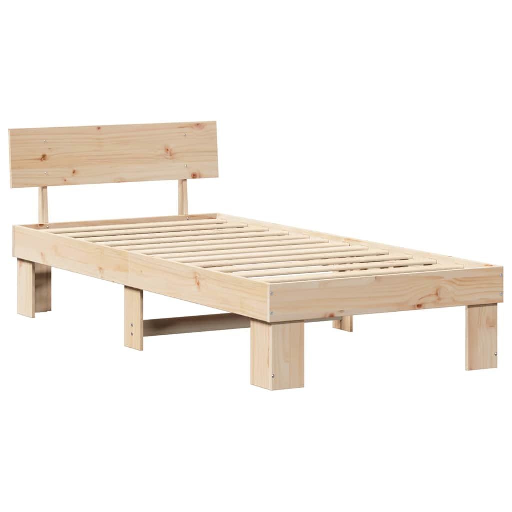 Ramka łóżka Naturalny 90 x 200 cm Lite drewno sosnowe