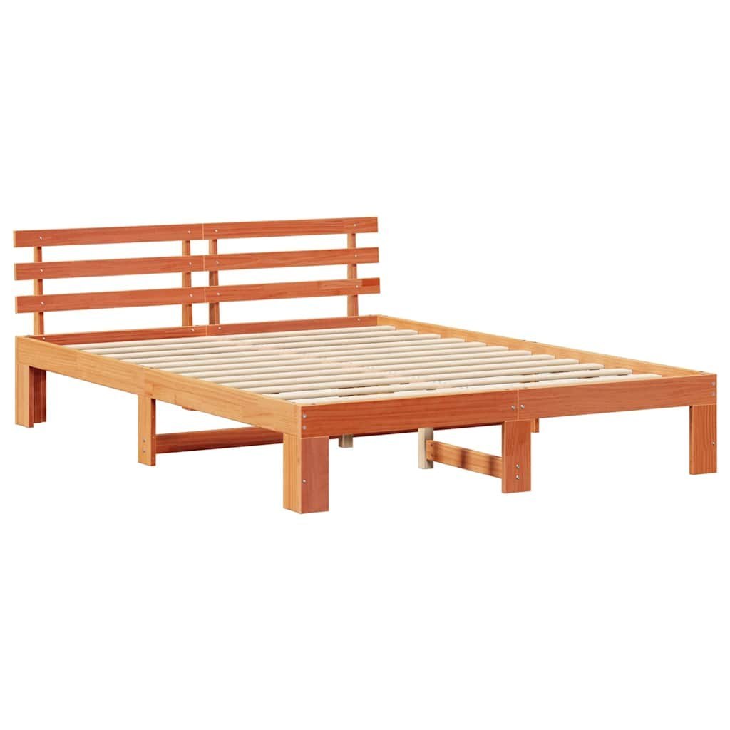 Ramka łóżka Woskowy Brąz 150 x 200 cm Lite drewno sosnowe