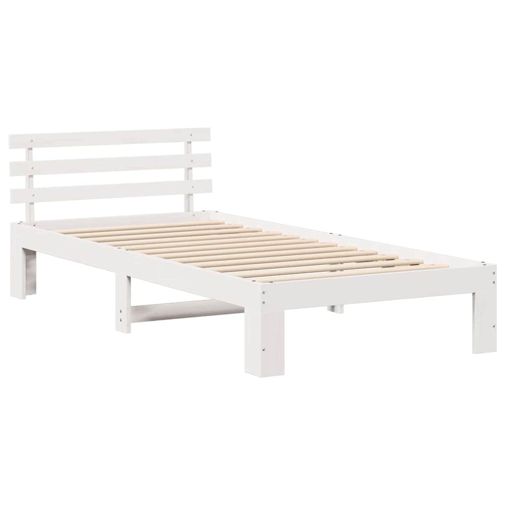 Rama łóżka z drewna sosnowego Biała Biała Drewno lite 90 x 200 cm Lumarko!