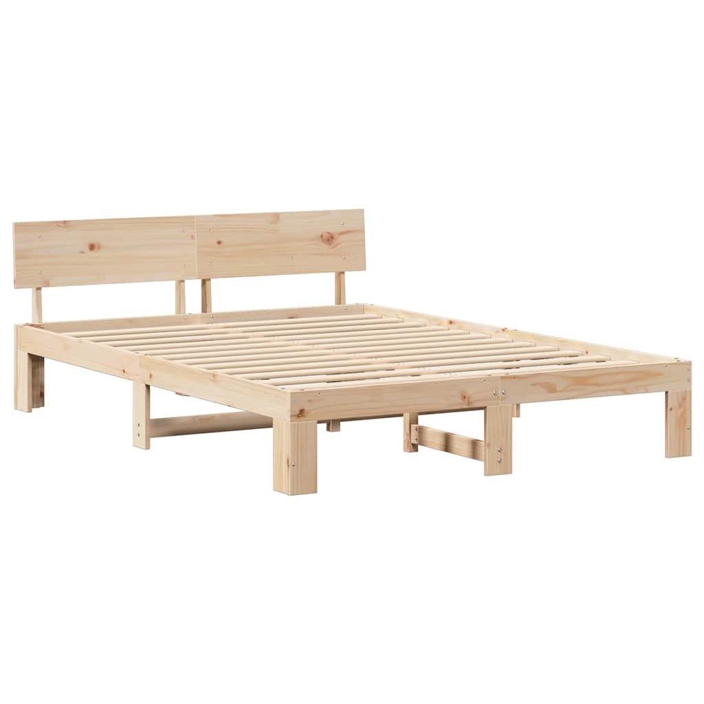 Ramka łóżka Naturalny 160 x 200 cm Lite drewno sosnowe