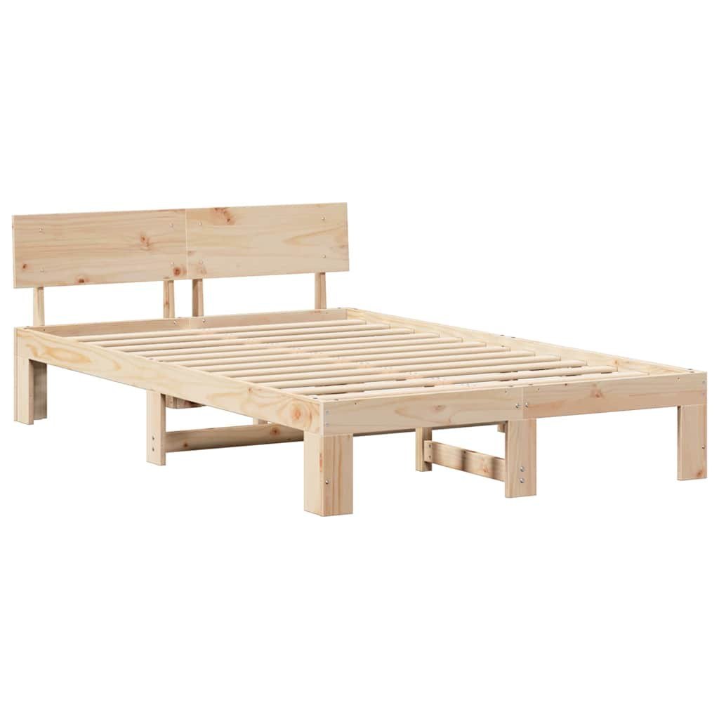 Ramka łóżka Naturalny 135 x 190 cm Lite drewno sosnowe