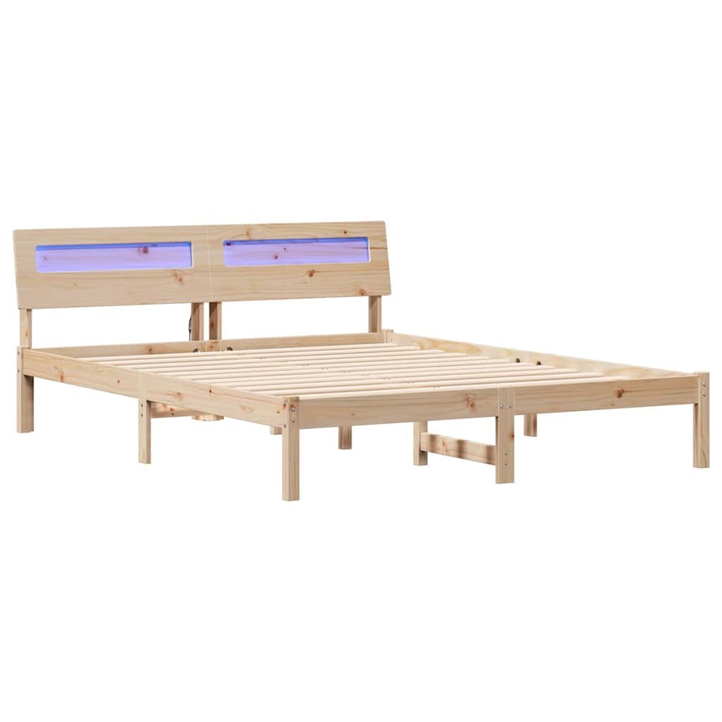 Ramka łóżka Brązowy 140 x 200 cm Lite drewno sosnowe