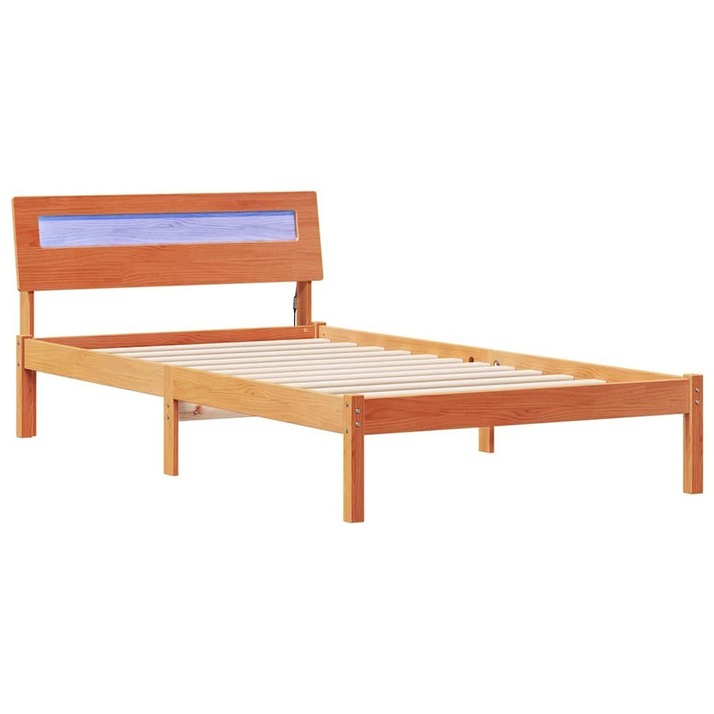 Ramka łóżka Woskowy Brąz 75 x 190 cm Lite drewno sosnowe