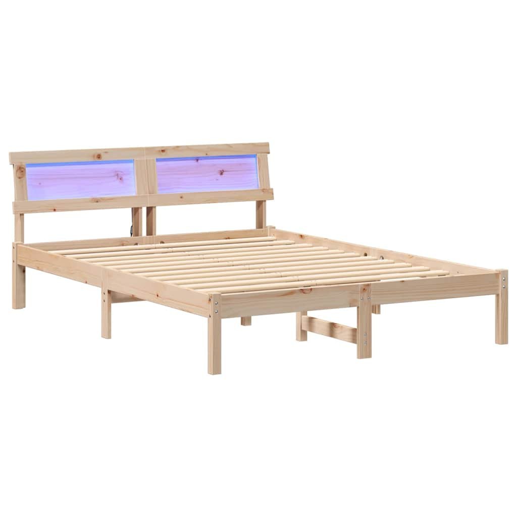 Ramka łóżka Brązowy 140 x 190 cm Lite drewno sosnowe Lumarko!
