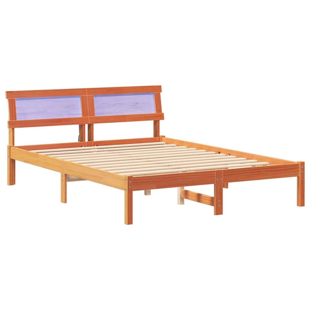 Ramka łóżka Woskowy brąz 140 x 190 cm Lite drewno sosnowe Lumarko!