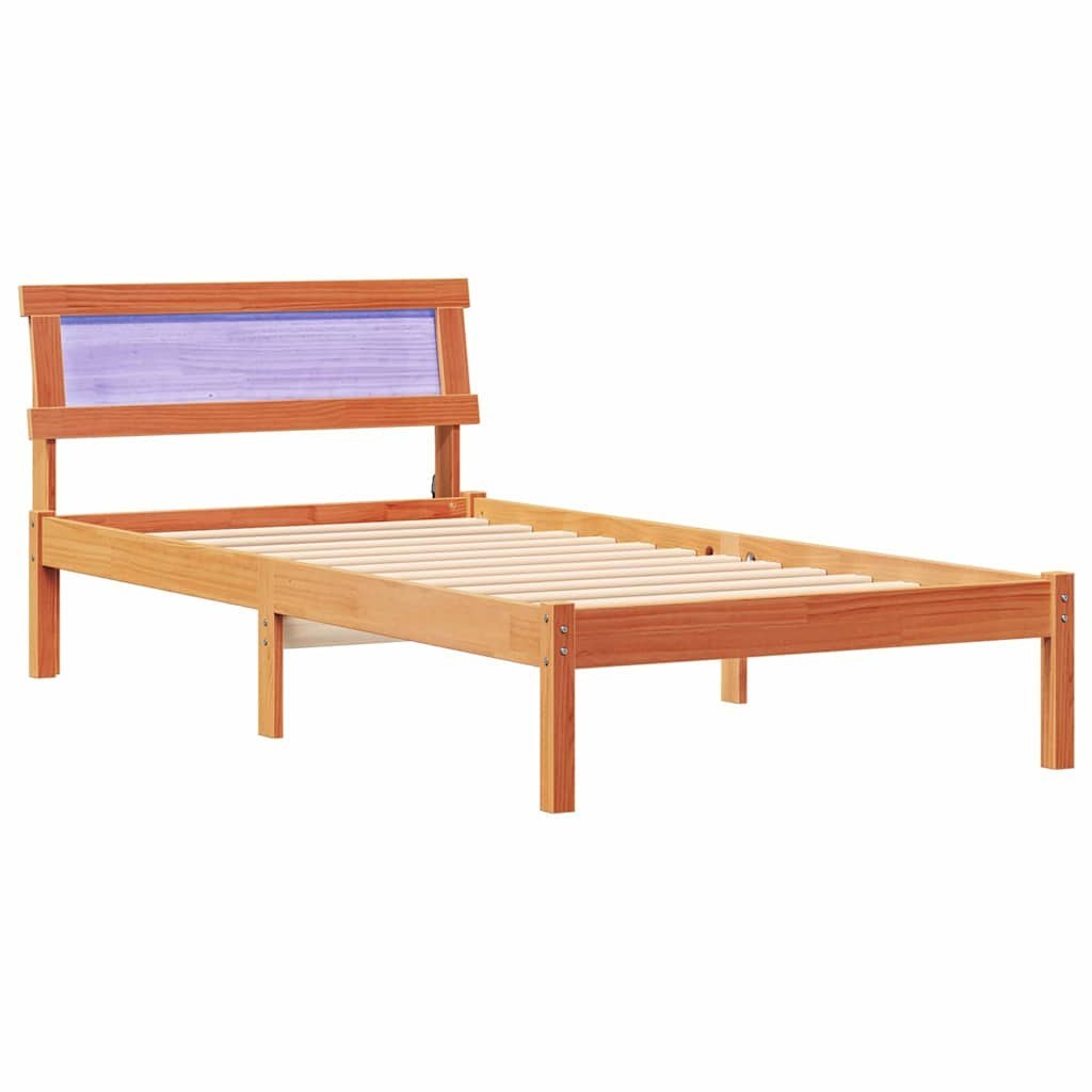 Ramka łóżka Woskowy brąz 90 x 200 cm Lite drewno sosnowe Lumarko!