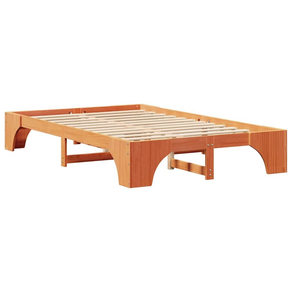 Stelaż łóżka woskowany brąz 135x190 cm z litego drewna sosnowego Lumarko!