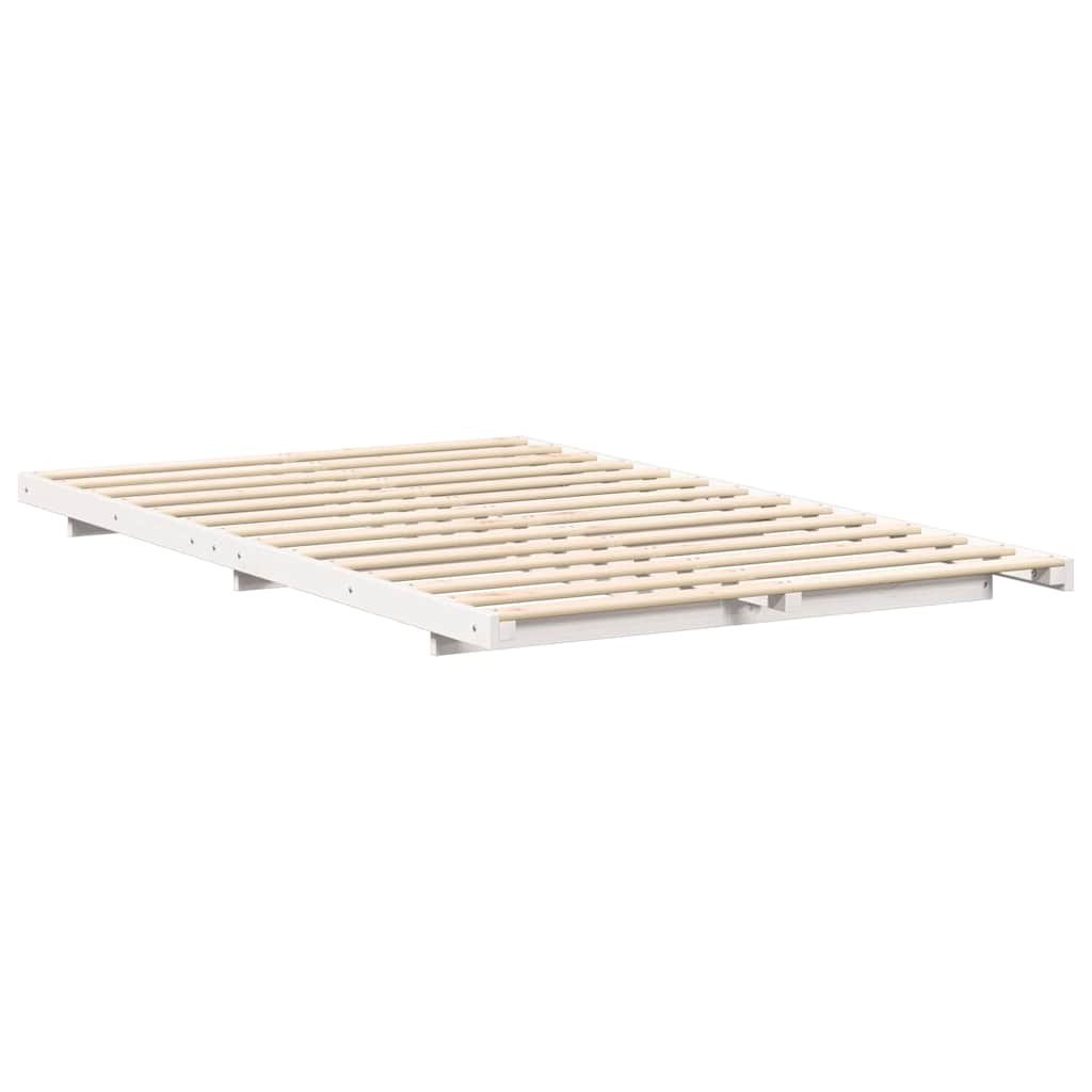 Ramka łóżka Biały 120 x 190 cm Lite drewno sosnowe