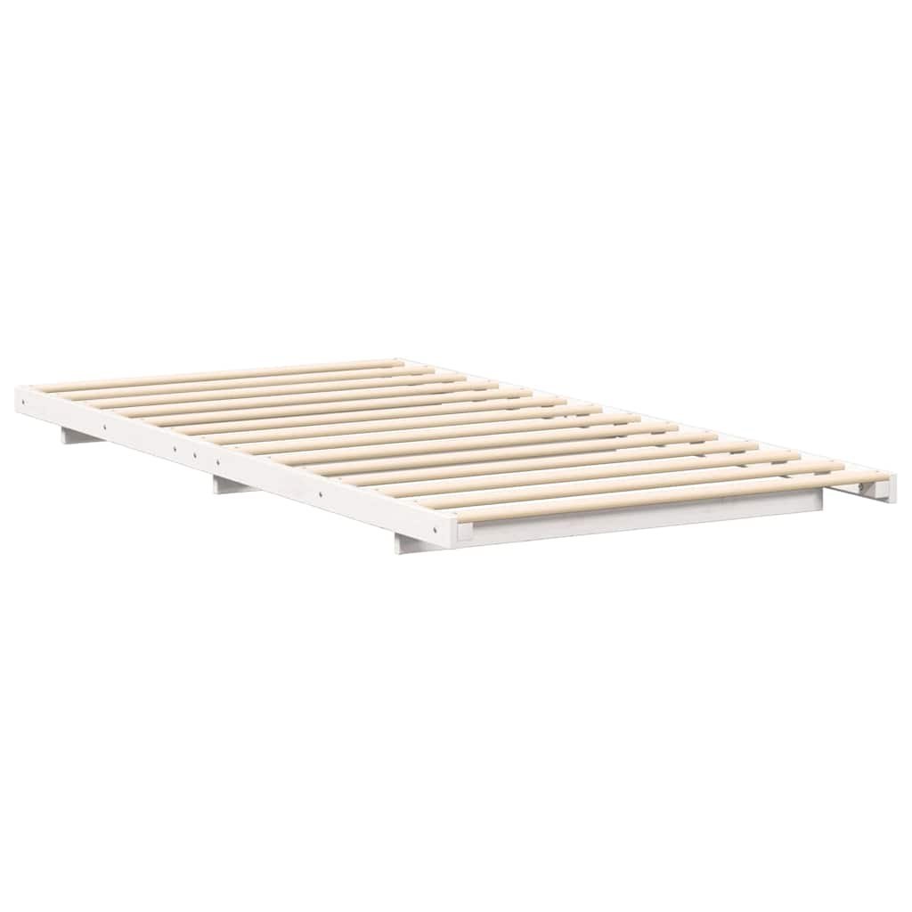 Ramka łóżka Biały 80 x 200 cm Lite drewno sosnowe