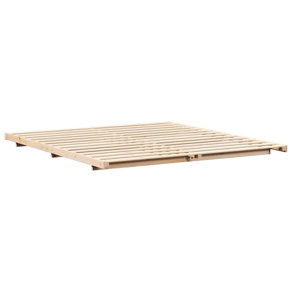 Ramka łóżka Brązowy 200 x 210 cm Lite drewno sosnowe