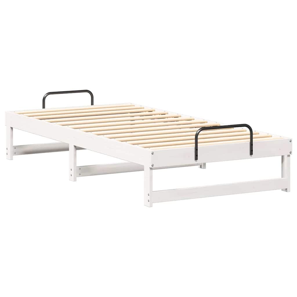 Ramka łóżka Biały 90 x 190 cm Lite drewno sosnowe