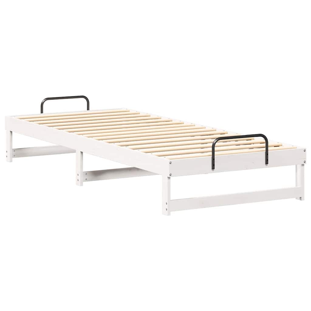 Ramka łóżka Biały 80 x 220 cm Lite drewno sosnowe