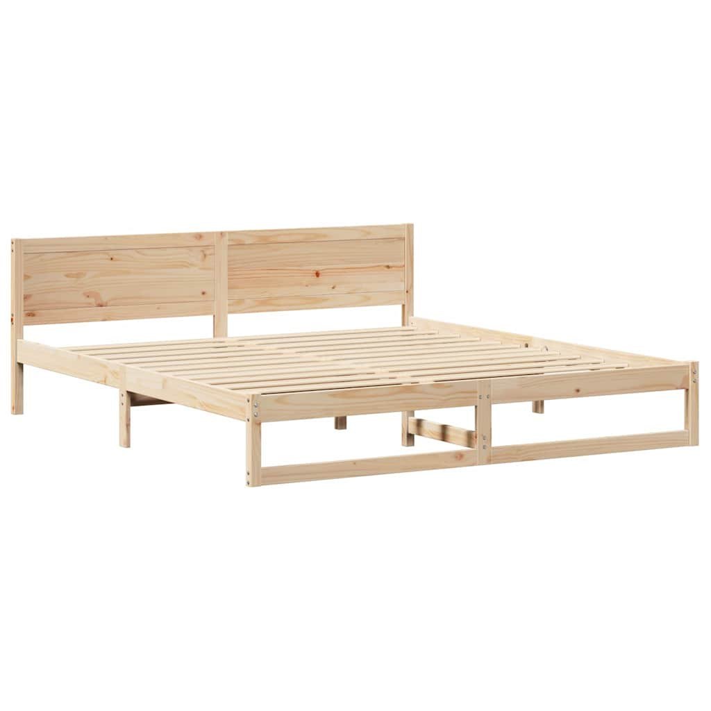 Ramka łóżka Naturalny 180 x 200 cm Lite drewno sosnowe