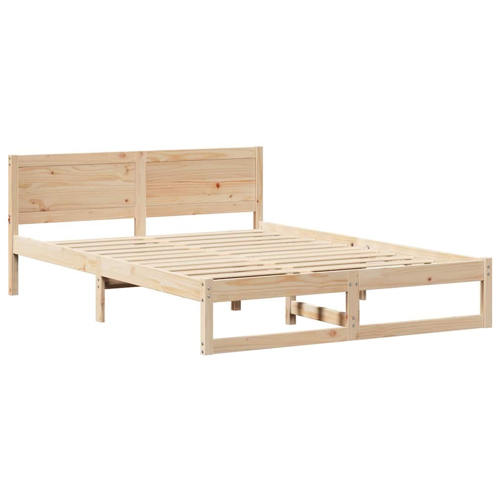 Ramka łóżka Naturalny 140 x 200 cm Lite drewno sosnowe