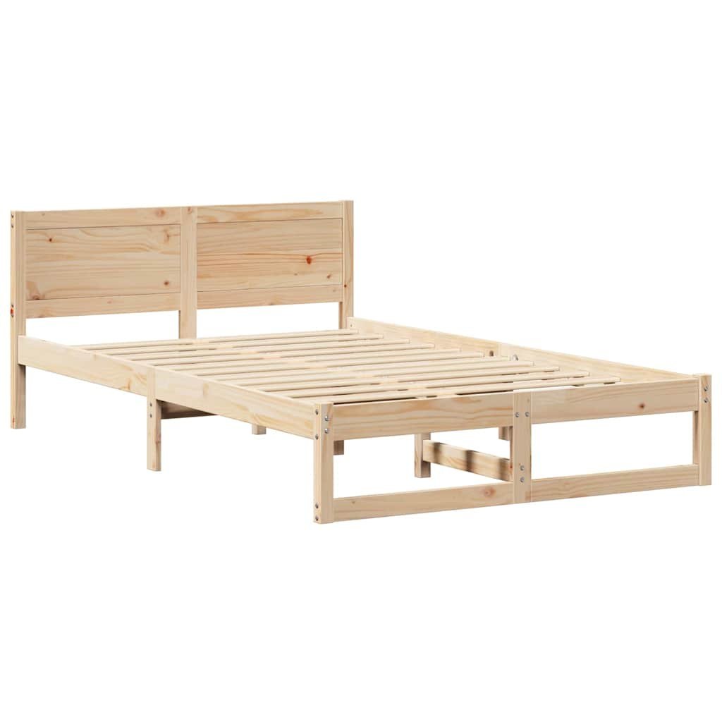 Ramka łóżka Naturalny 135 x 190 cm Lite drewno sosnowe