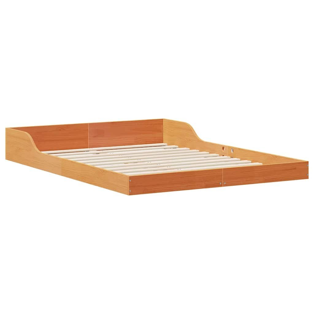Ramka łóżka Woskowy Brąz 135 x 190 cm Lite drewno sosnowe