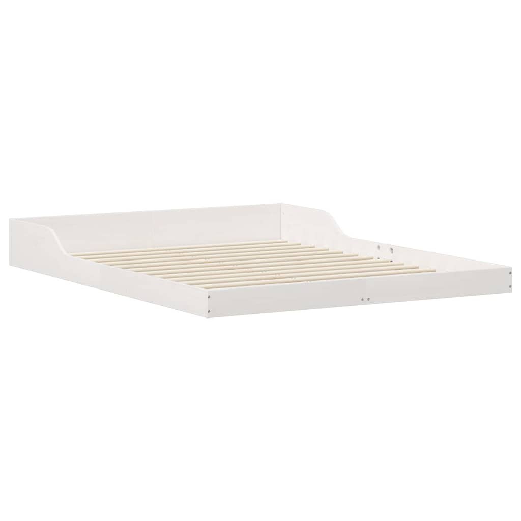 Ramka łóżka Biały 140 x 210 cm Lite drewno sosnowe