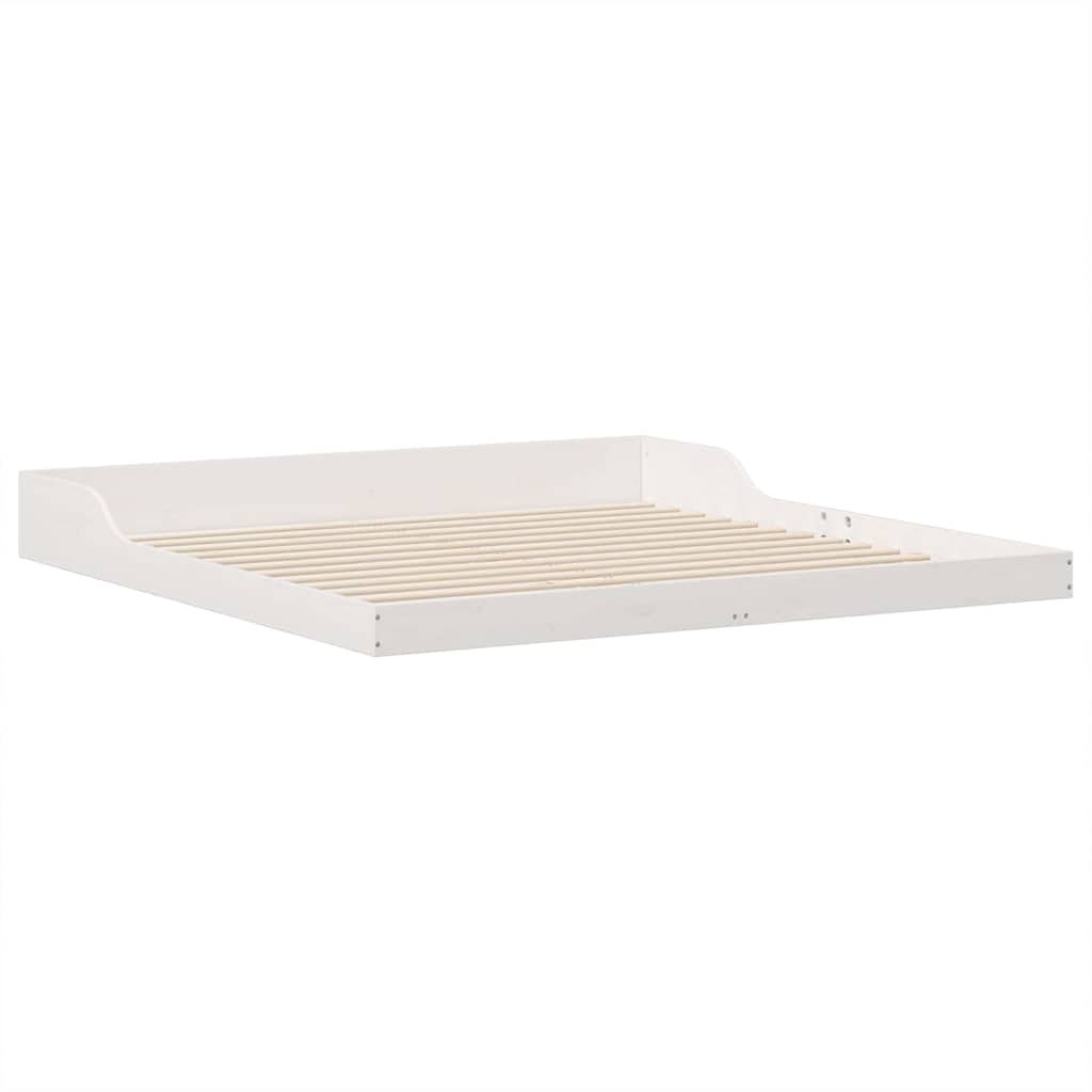 Ramka łóżka Biały 180 x 210 cm Lite drewno sosnowe