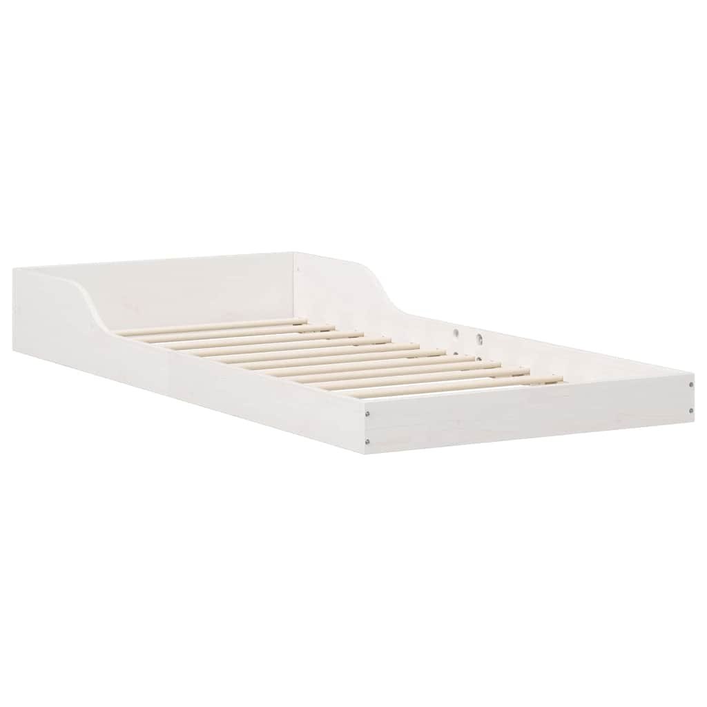 Ramka łóżka Biały 90 x 220 cm Lite drewno sosnowe