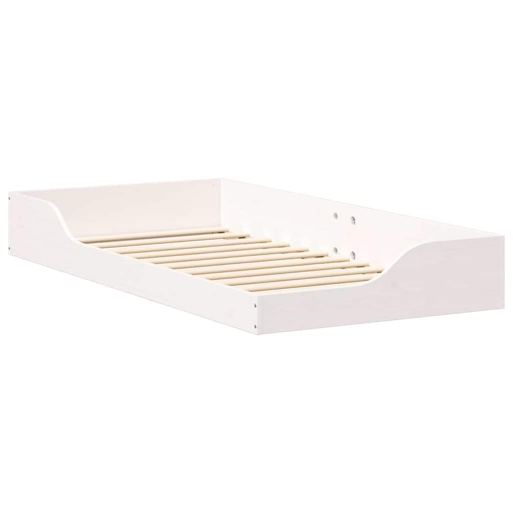 Stelaż łóżkowy Biały 75 x 190 cm Lite drewno sosnowe Lumarko!