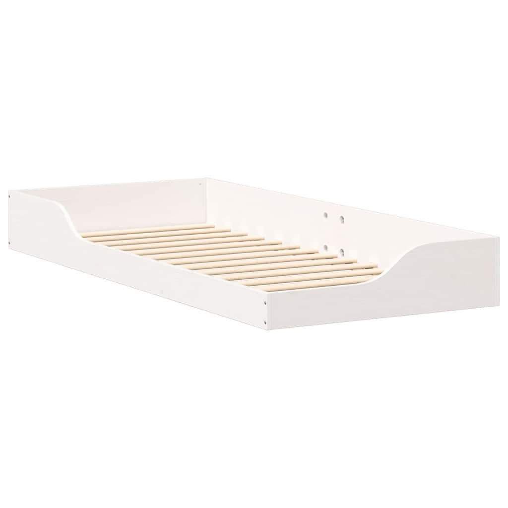 Stelaż łóżkowy Biały 80 x 210 cm Lite drewno sosnowe Lumarko!