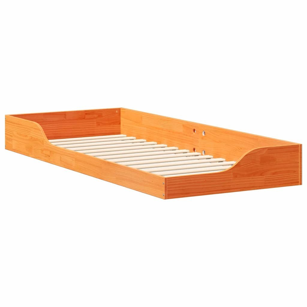 Stelaż łóżkowy Woskowy brąz 80 x 220 cm Lite drewno sosnowe Lumarko!