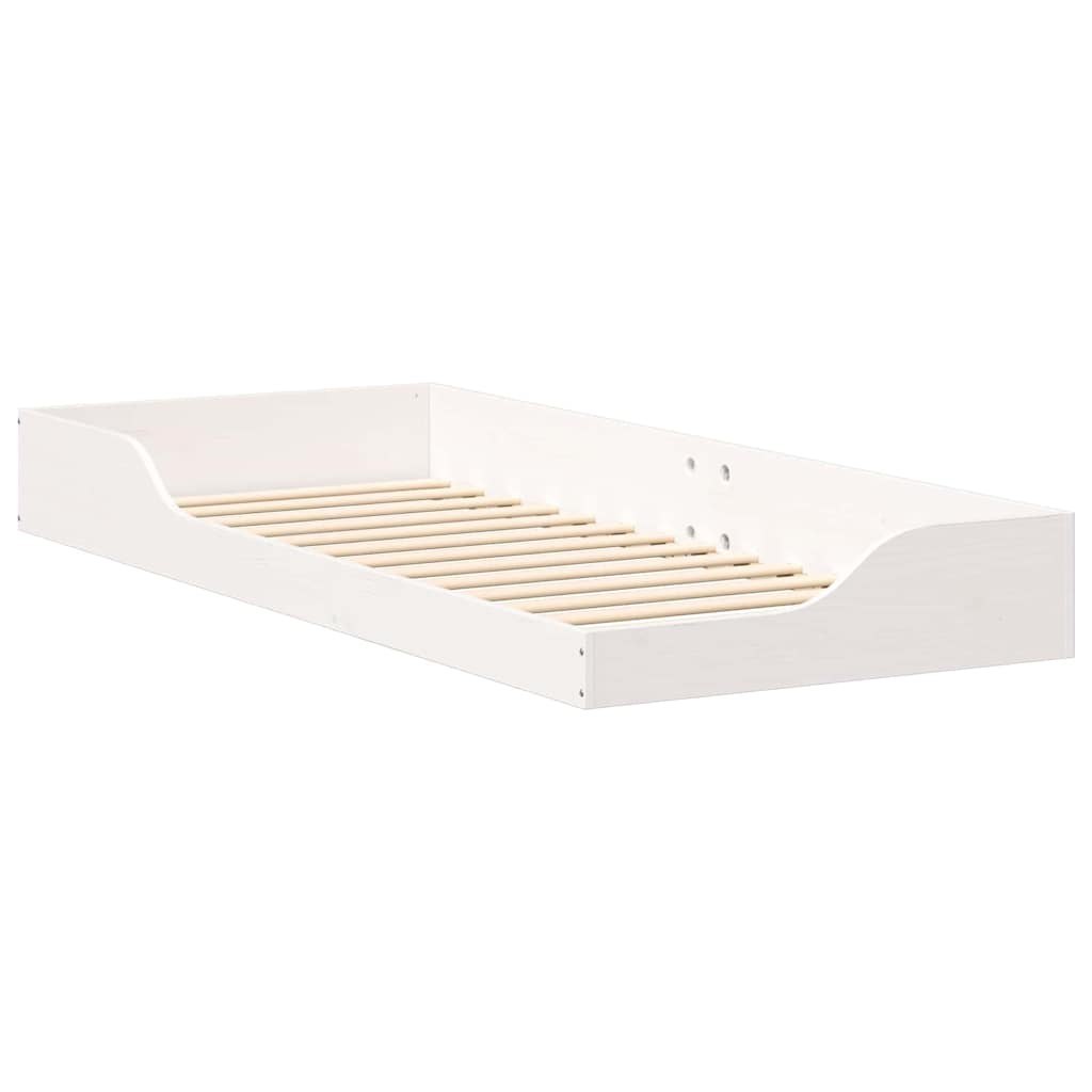 Stelaż łóżkowy Biały 100 x 220 cm Lite drewno sosnowe Lumarko!