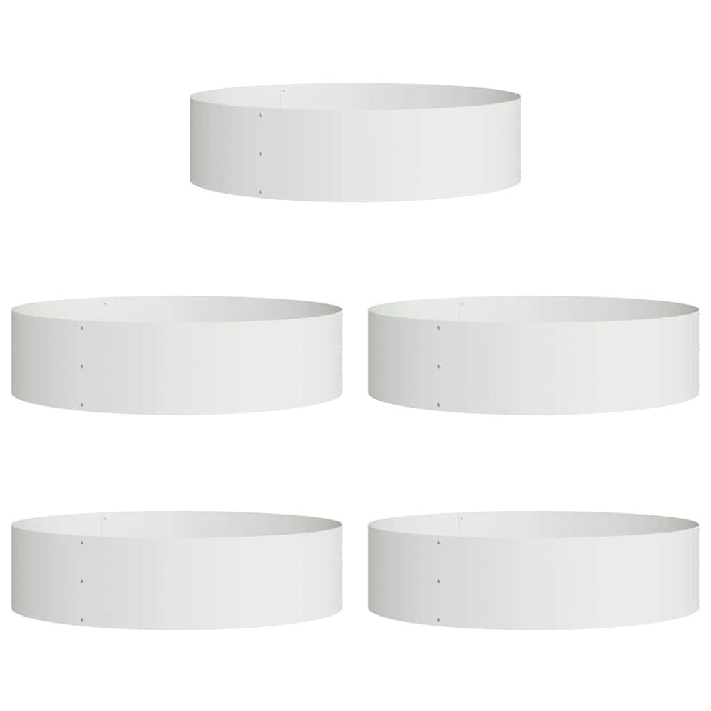Donice ogrodowe 5 pcs Biały 80 x 80 x 20 cm Stal Lumarko!