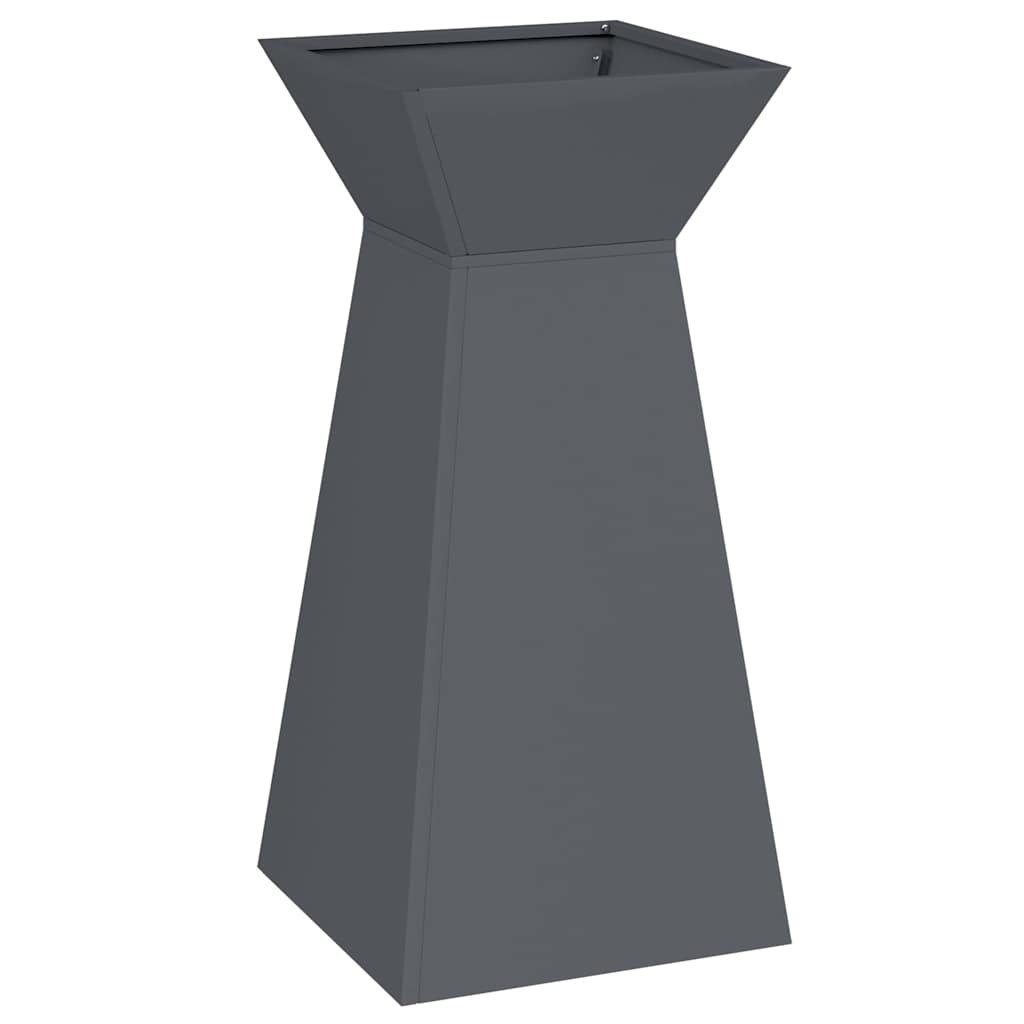 Donica słupowa antracytowy 35 x 35 x 73 Stal zimnogięta