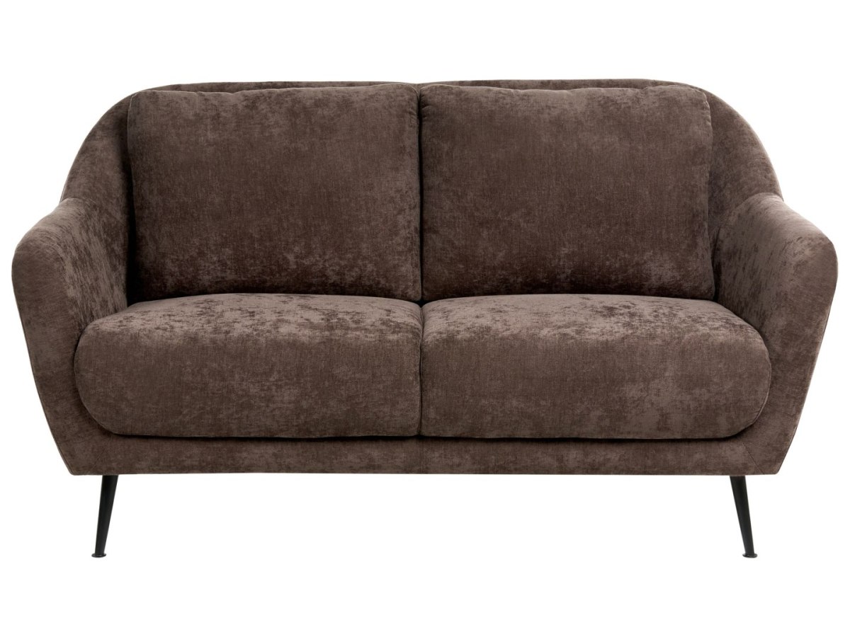 Sofa dla 2 osób EIBY Szenil Ciemnobrązowy