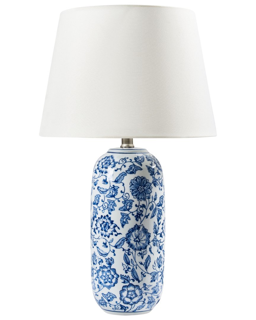 Lampa stołowa AIBONITO Porcelana Biały/ niebieski