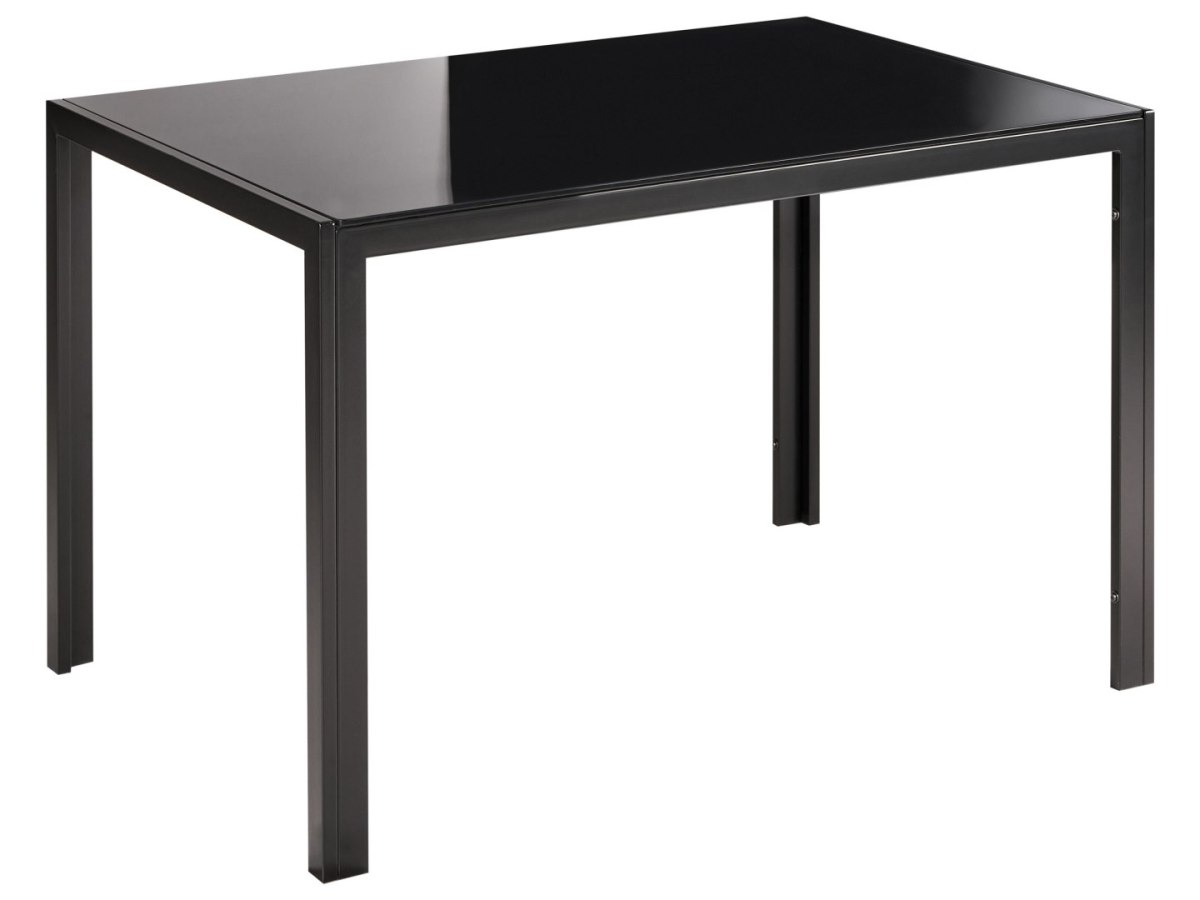 Stół do jadalni LAVOS Czarny 80 cm 120 cm Szkło hartowane