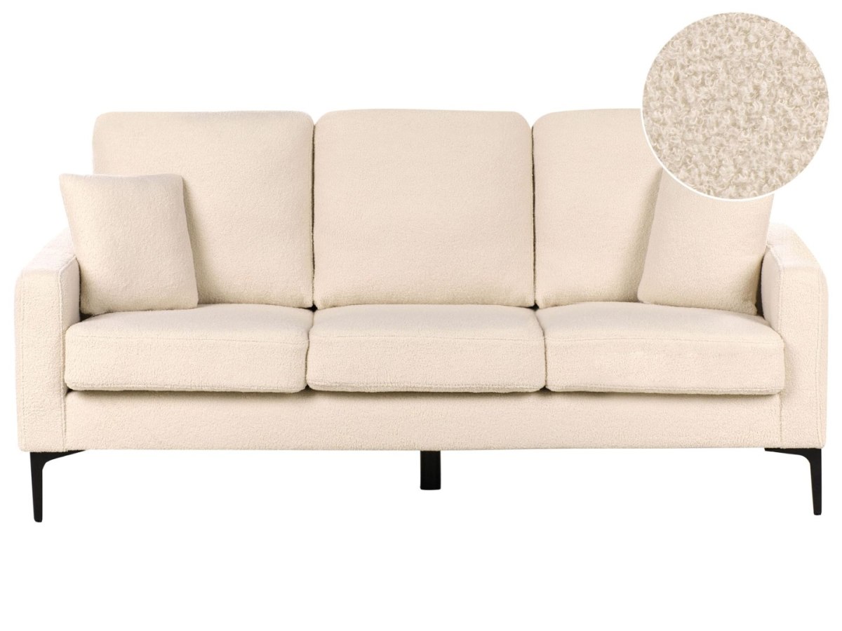 Sofa dla 3 osób GAVLE Boucle Beżowy