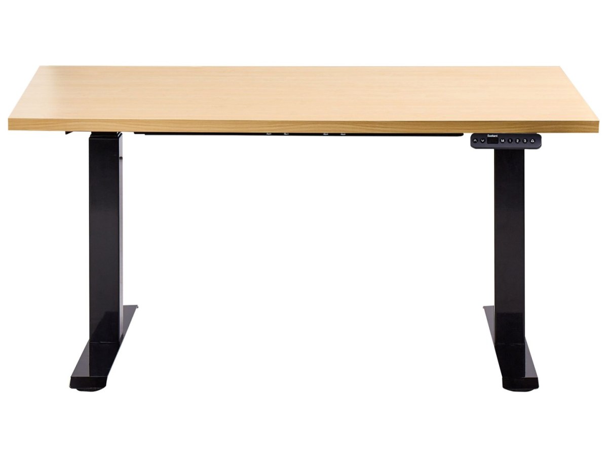 Biurko regulowane elektrycznie DESTINES Czarny/ jasny brąz 120 cm 60 cm