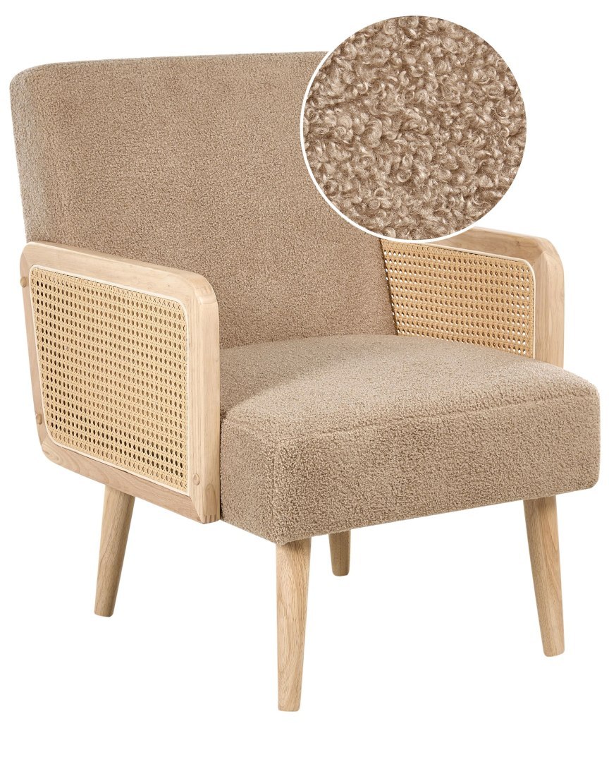 Fotel HOJBY Boucle Piaskowy