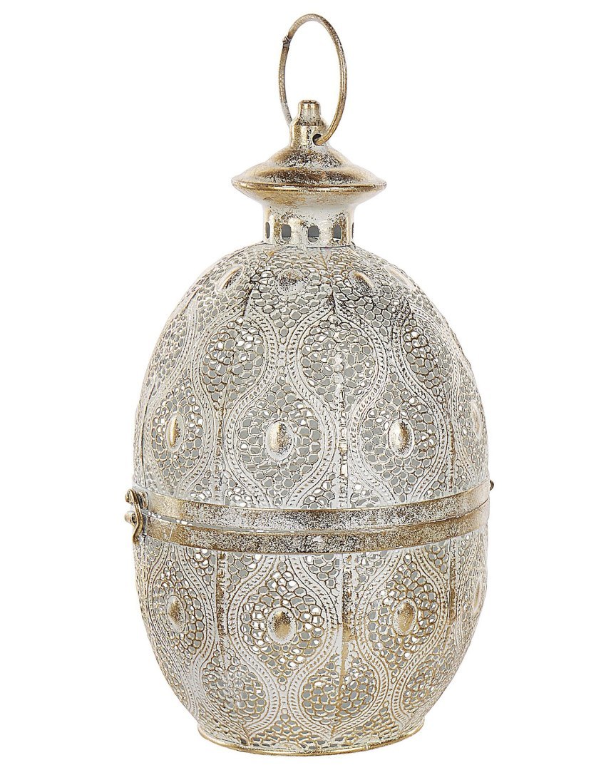 Lampion AMORGOS Metal 34 cm Złoty