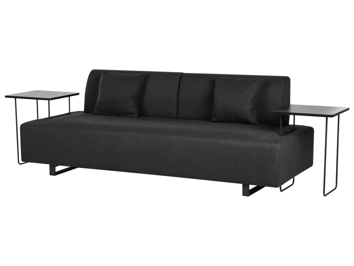 Sofa dla 3 osób SOKNA Czarny ze stolikami