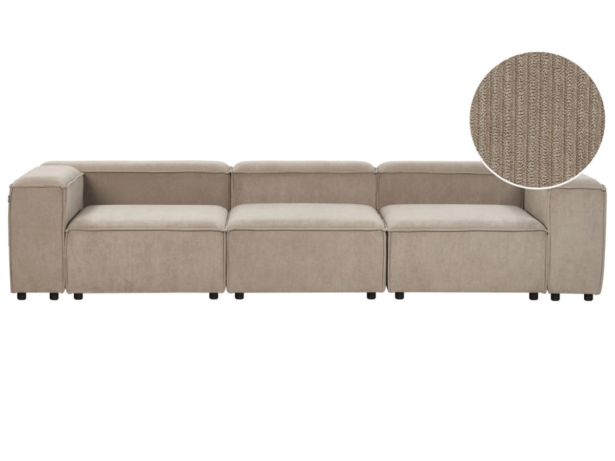 Sofa modułowa dla 3 osób Sztruks Beżowoszary