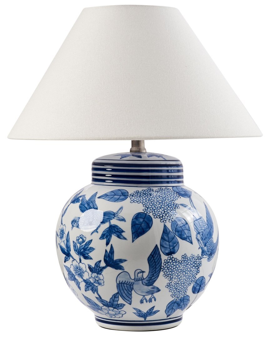 Lampa stołowa ARUNCA Porcelana Biały/ niebieski