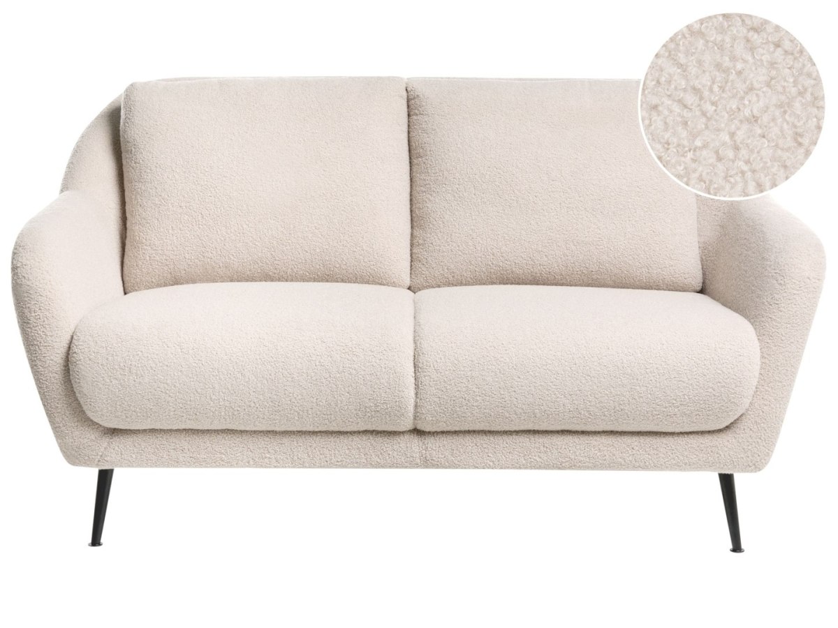 Sofa dla 2 osób EIBY Boucle Beżowy
