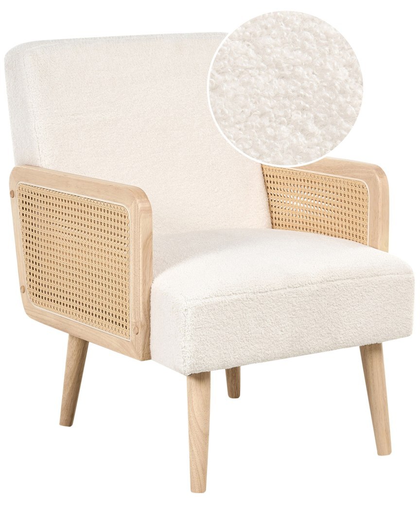 Fotel HOJBY Boucle Złamana biel